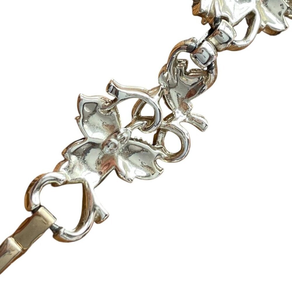 Sarah Coventry Whispering Leaf vintage silver-tone link bracelet fairycore - Picture 7 of 9